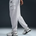 thumbnail image 4 of Women's Nike Sportswear Club Fleece Midrise Cargo Pants Color: Gray Heather Size: X SMALL, 4 of 4