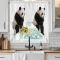 thumbnail image 6 of Funny Panda Swag Valances for Windows 2 Pack, Kitchen Window Curtains 36 Inch Length, Cute Art Fun Lovely Animals on Toilets Privacy Swag Curtains for Living Room/Bathroom with Rod Pocket 36"x36", 6 of 8