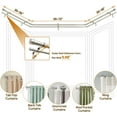 thumbnail image 5 of 1 Inch Heavy Duty Double Bay Window Curtain Rod,36-72 Inch Telescoping Center Rod, 20-36 Inch Adjustable Side Rod Set, Antique Silver, End Cap Finials, 5 of 9
