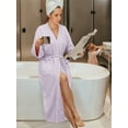 thumbnail image 4 of PAVILIA Lavender Light Purple Women Waffle Knit Kimono Robe, Soft Cozy Breathable Lightweight Bathrobe with Side Pockets, Shower Spa House Long Robe for Women, L/XL, 4 of 7