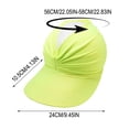 thumbnail image 3 of Chanana Women's UPF 50+ Sun Visor Hat, Twisted Design Wide Brim UV Protection Ponytail Cap, Lightweight Foldable Beach Hat for Golf Hiking Outdoor Activities Sport, Green, 3 of 7