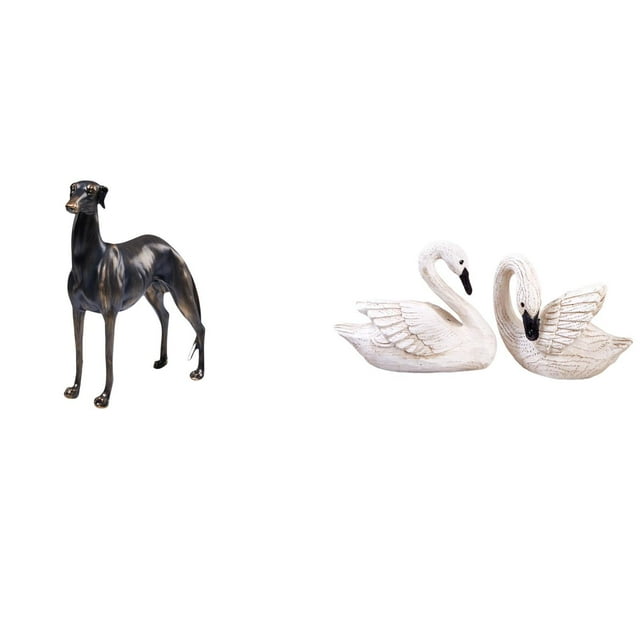 Elegante Escultura De Resina De Galgo Y Cisne Para Decoración Del Hogar, Centro De Mesa, Sala De Estar, Oficina, Dormitorio, Exhibición Navideña.