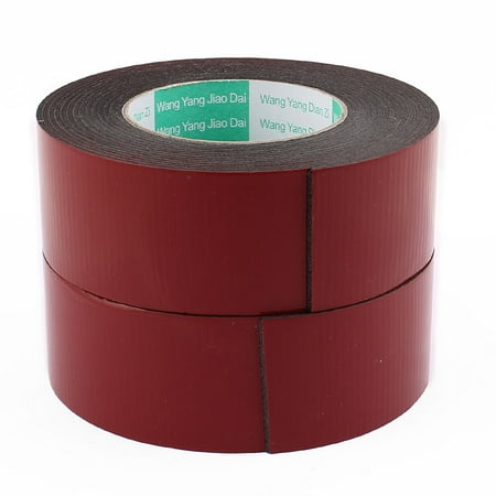 Unique Bargains 2 Pcs Black Strong Double Sided Adhesive Tape Sponge Tape 50MM Width 5M Long