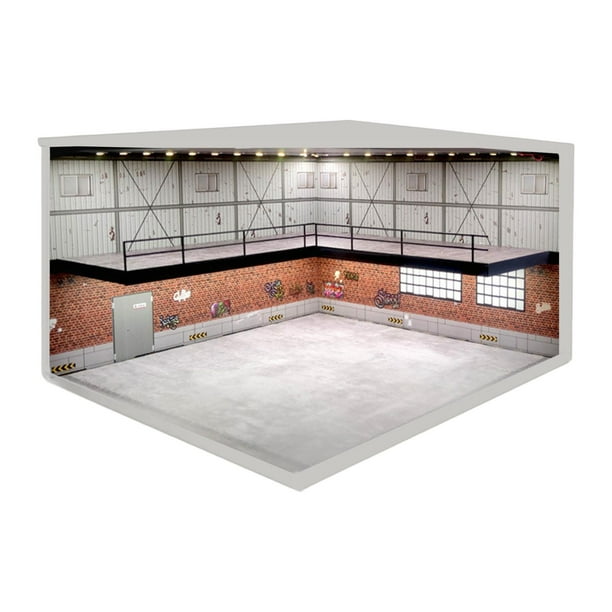 Fondo de estacionamiento de maquetas a escala 1/64 de doble capa para maquetas de coches y figuras. C