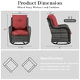 thumbnail image 4 of POCASSY Outdoor Wicker Rattan Swivel Rocking Patio Club Accent Chairs with Cushions, 4 of 7