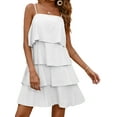 thumbnail image 4 of SAYOO Vestido de verano femenino, falda de hoja de loto de color sólido con correas finas italianas SAYOO moda, 4 of 8