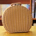 thumbnail image 5 of Round Rattan Suitcase Basket, Vintage Rattan Woven Storage Suitcase Wicker Storage Box with Handles, Rattan Storage Box, 5 of 5