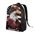 thumbnail image 2 of Lukts Eagle With Hat And Roses Pattern Backpack for Travel, Sports, Beach, Work, Casual Daily Pack for Men Women Fits 15.6 Inch Laptop, 2 of 8