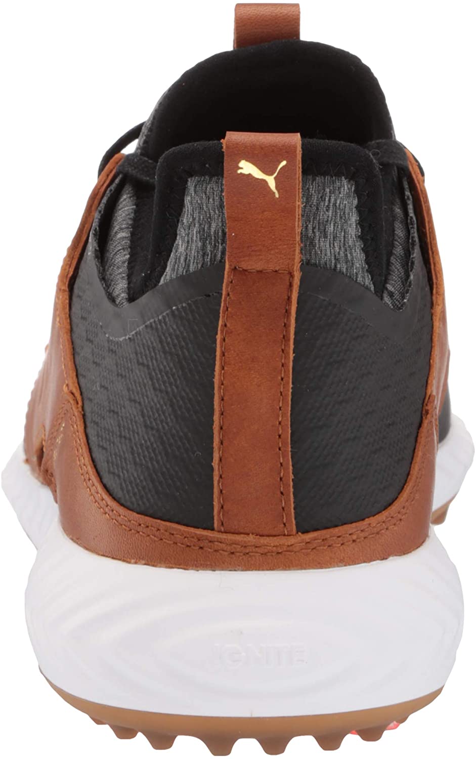 NEW Mens Puma Ignite PWRADAPT Caged Crafted Golf Shoes Black / Brown / Gold 9.5 M - image 3 of 8