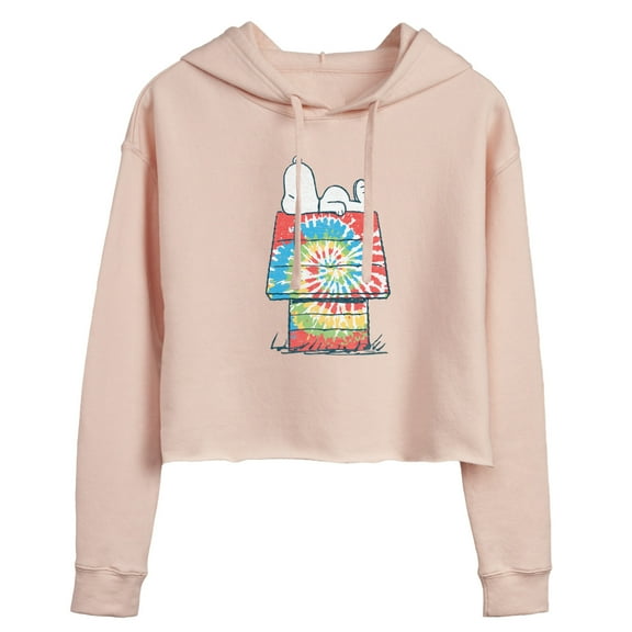 Peanuts - Snoopy Tie Dye House - Ladies Cropped Hoodie