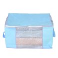 thumbnail image 2 of Bolsa de almacenamiento de colchas no tejidas con ventana transparente para el hogar, a prueba de humedad, diseño horizontal azul, 2 of 8