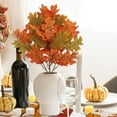thumbnail image 4 of Miyuadkai Artificial Maple Leaf Single Stem 21.6In for Fall Thanksgiving Halloween Home Kitchen Decor Orange, 4 of 9
