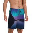 thumbnail image 2 of Fotbe Night At Lake Aurora Pantalones Cortos de Pijama para Hombre, Ropa de Dormir, Pantalones de Pijama Cortos para Hombre-3X-Large, 2 of 6