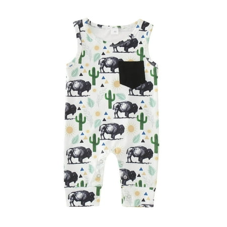 

Zlekejiko Toddler Girls Boys Western Boot Prints Sleeveless Cactus Sun Print Jumpsuits Outwear Fashion My First Christmas Romper for Girl Baby Girl Hoodie Rompers