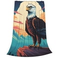 thumbnail image 2 of Pofeuu Cartoon Iceberg Bald Eagle Print Ultra-Soft Micro Fleece Blanket,for Bed Or Sofa,All Season Throw Blankets Flannel Blanket-40"x30", 2 of 7