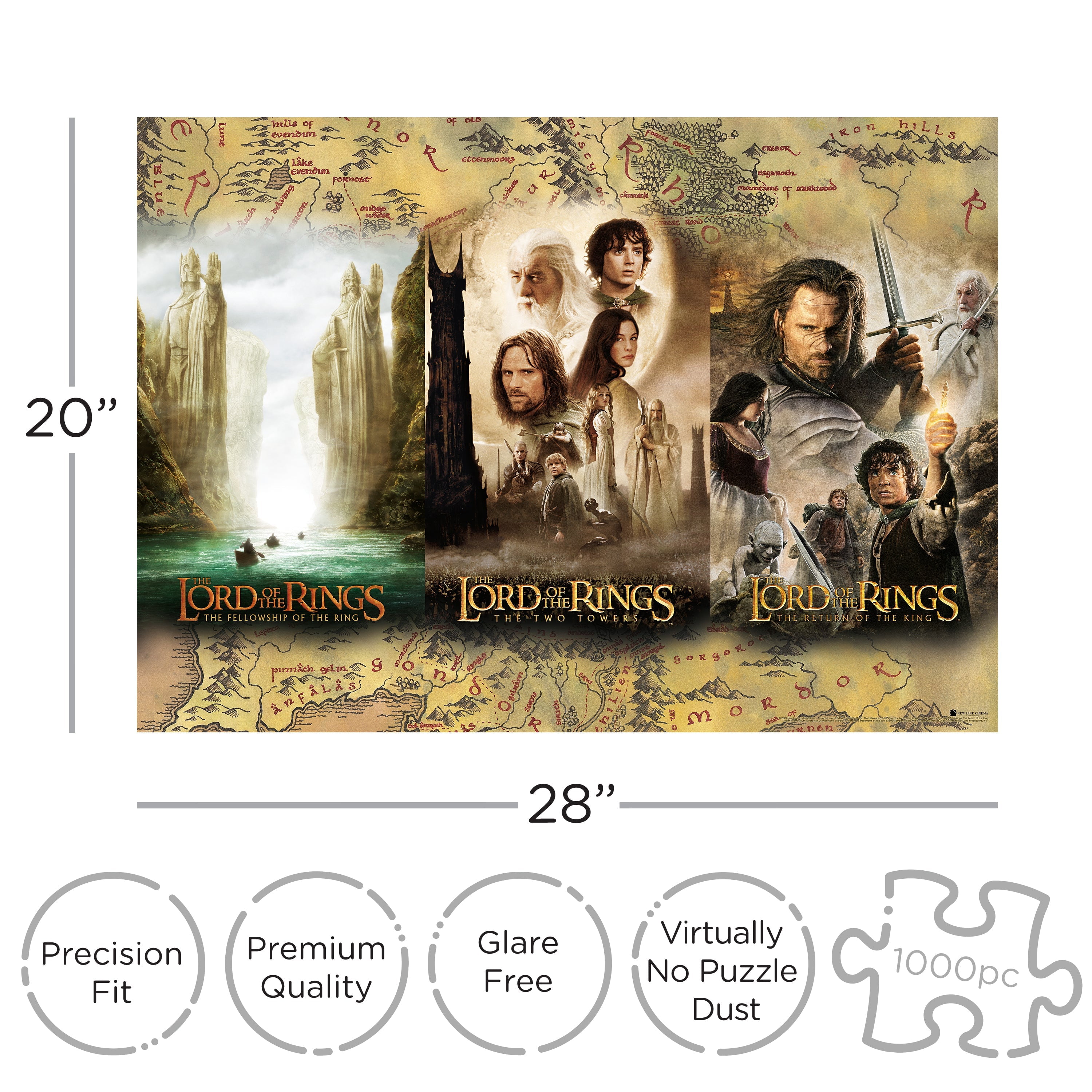 Lord of the Rings Triptych 1000 Piece Jigsaw Puzzle