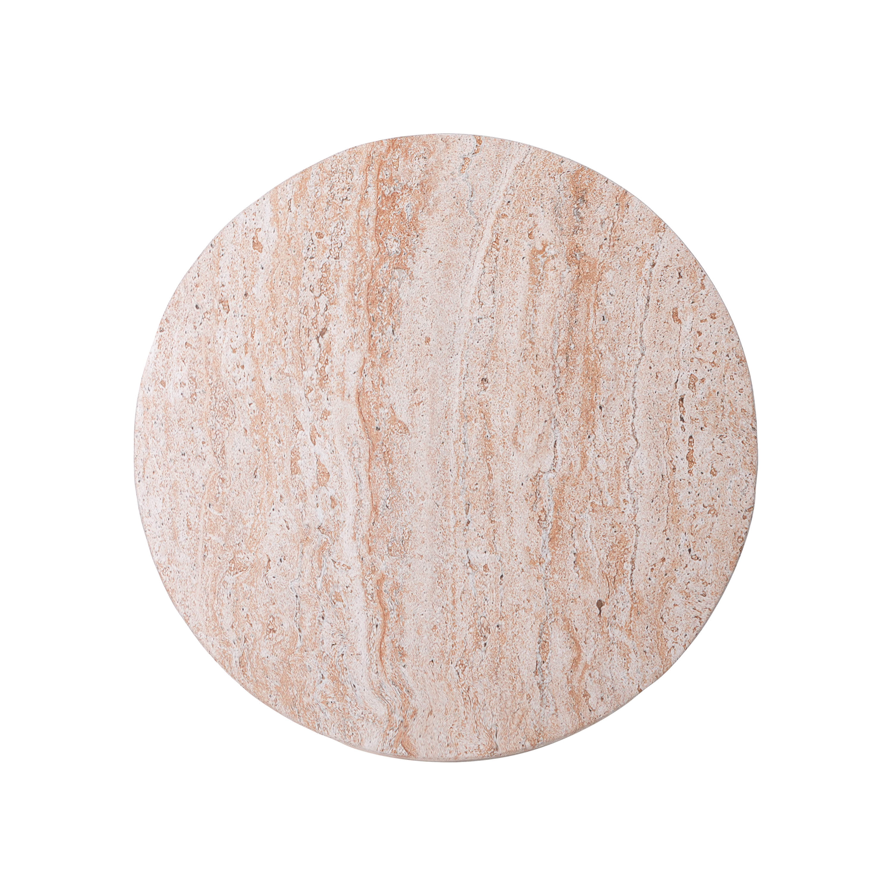 Round MGO Side Table 14.96 Inch, Faux Marble Outdoor Garden Stool and Indoor End Table, No Assembly Required, Beige Marble
