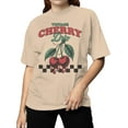 thumbnail image 2 of Vintage Cherry Drip Art Design Women's T-shirt, 2 of 3