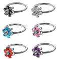 thumbnail image 4 of 1pc G23 Titanium Crystal Flower Captive Bead Rings Nose Hoop Rings Ear Cartilage Ring Lip Piercing Cbr Sexy Body Jewelry 16g, 4 of 5