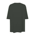 thumbnail image 4 of MESSIYO Tunic Tops Short Sleeve Tunic Tops long shirts for women for leggings Side Split Basic Tunic Tops women blouses Dark Gray S, 4 of 5