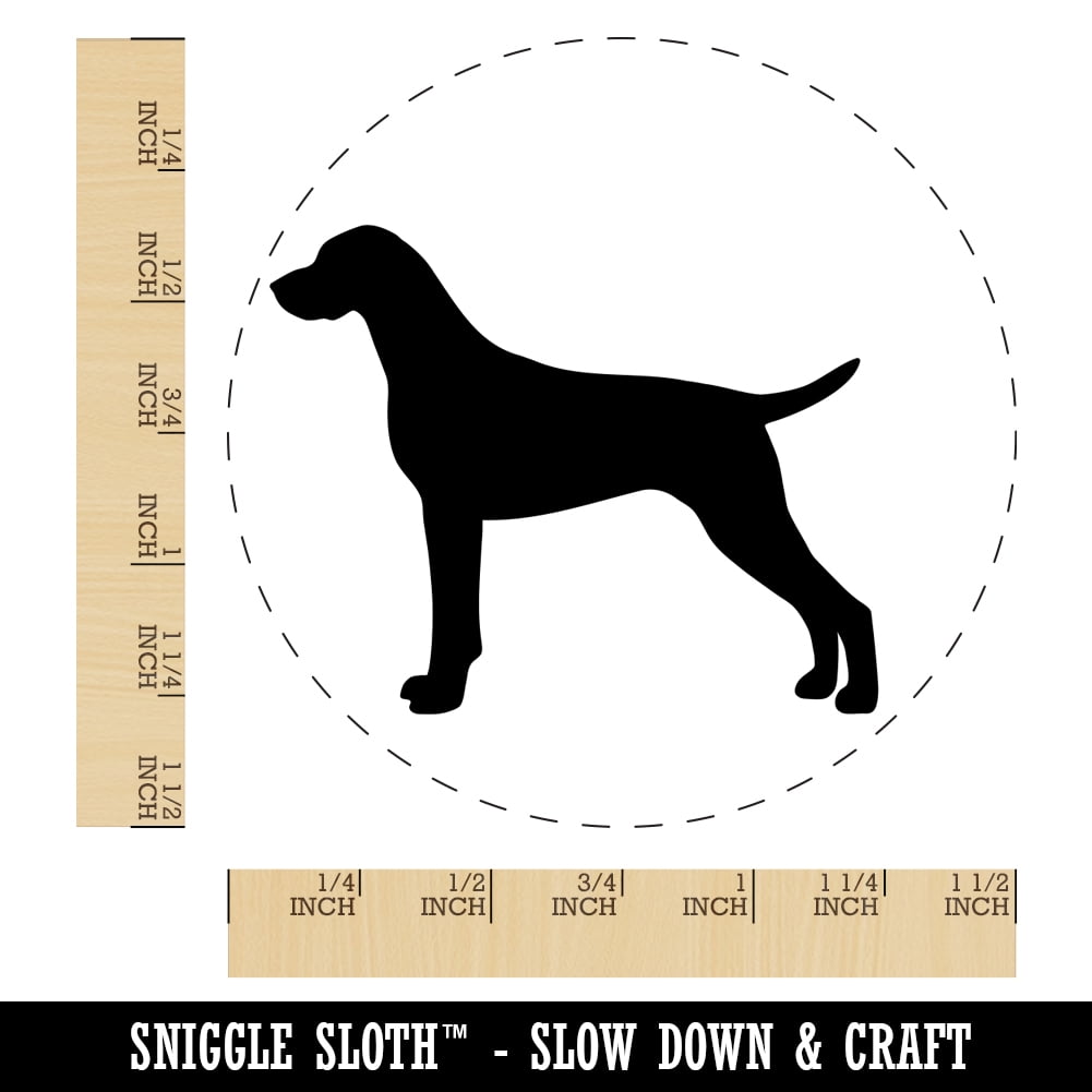 German Shorthaired Pointer Dog Solid Self-Inking Rubber Stamp Ink Stamper - Blue Ink - Large 1-1/2 Inch