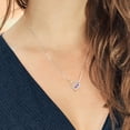 thumbnail image 3 of Gem Stone King 925 Sterling Silver and 10K Yellow Gold Blue Tanzanite and White Lab Grown Diamond Infinity Heart Pendant Necklace for Women (0.49 Cttw, Heart Shape 4MM, with 18 inch Chain), 3 of 3