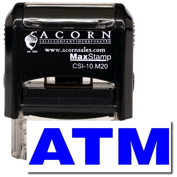 Self-Inking ATM Stamp with Blue Ink