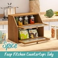 thumbnail image 5 of Bread Box for Kitchen Counter, Large Bamboo Wood Double Layer Bread Box, Wooden Bread Storage Capacity, 5 of 16