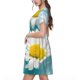 thumbnail image 2 of Easygdp Daisy Flowers para Vestido Transpirable de Mujer, Vestido Suelto de Manga Corta con Pliegues y Bolsillos para el Verano, 2 of 6