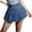 Blue, variant on Stylish Women's Short Pleated Denim Skirt, A-Line Ruffle Y2K Mini, Casual Wear