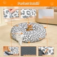thumbnail image 4 of Cat Tunnel Bed for Indoor Cats 35.5 Inch XL Cat Donut Tunnels Cute Tubes Round Pet Play Tunnel Toy for Kitten Puppy Rabbit with Washable Circle Cushion Leopard Grey, 4 of 6