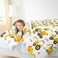 thumbnail image 4 of Manfei Tractor Excavator 3 Pieces Queen Comforter Set,Transportation Theme Bedding Sets,Yellow White Bedding Comforter Set,Lightweight Cartoon Bedroom Decoration,Reversible, 4 of 8