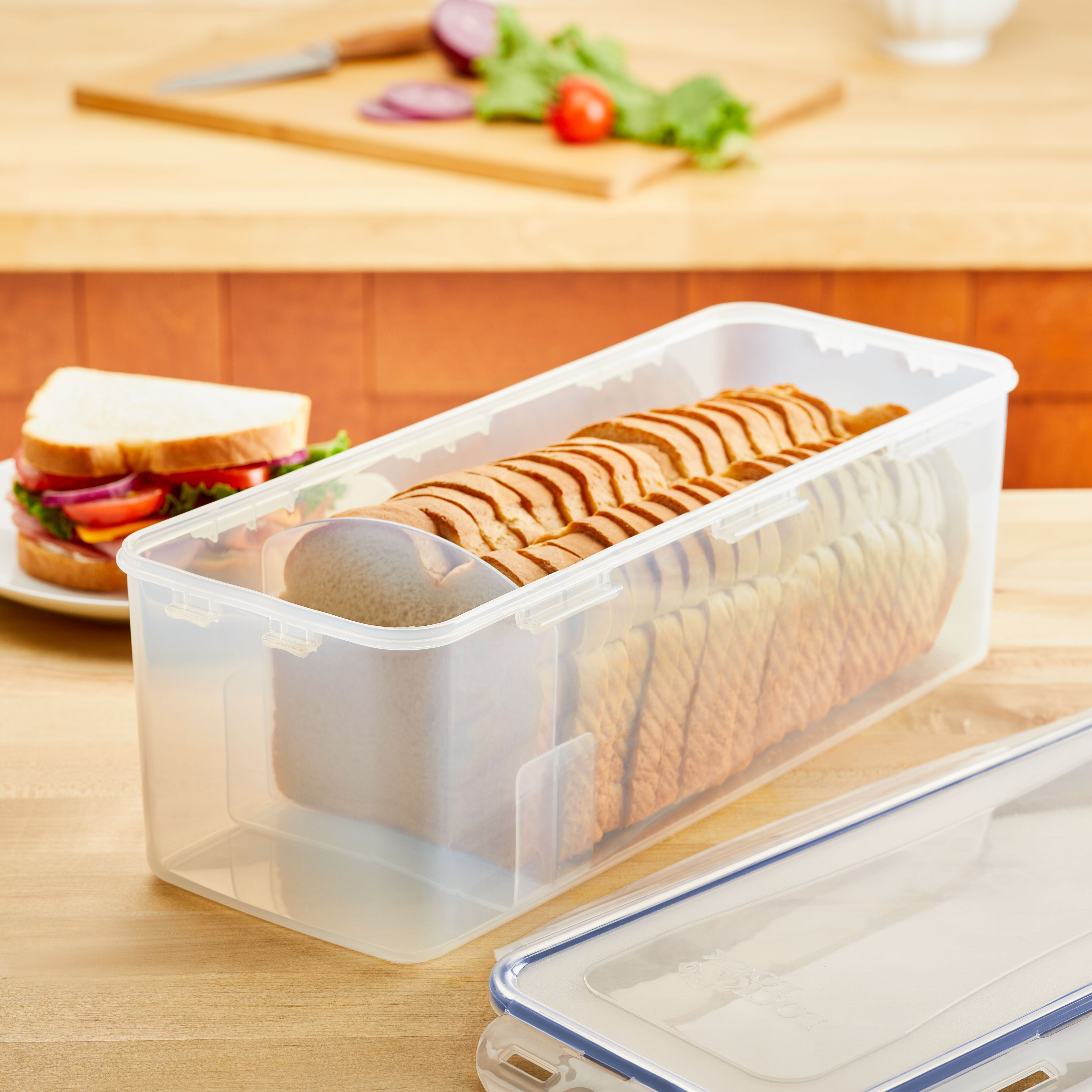 Easy Essentials Food Storage lids/Airtight containers, BPA Free, Bread  Box-21.1 Cup, Clear