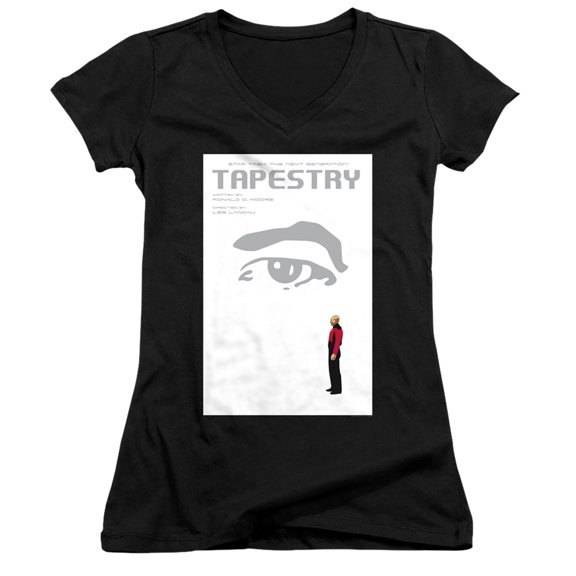 Star Trek Tng Season 6 Episode 15 Junior Women's V-Neck T-Shirt Black