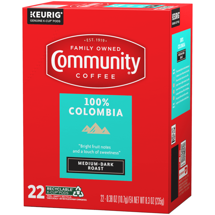 Community® Coffee 100% Colombia Coffee Single-Serve Cups 22 ct Box