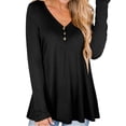 thumbnail image 2 of EHQJNJ Female Womens Trendy Tops Womens Long Sleeve V-Neck T Shirts Fall Cotton Plus Size Tunic Tops Clause Blouse Ladies Blouses V-Neck T-Shirts for Women, 2 of 4