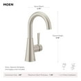 thumbnail image 3 of MOEN 84021BZG Ronan Single Hole Single-Handle Curved Bathroom Faucet in Bronzed Gold, 3 of 8