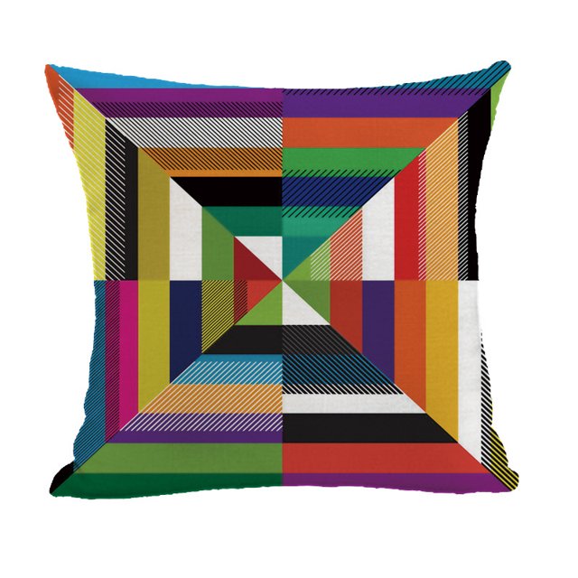 Throw Pillow Cover Abstract Chaotic Waves Rainbow Colors Decor Lumbar Pillow Case Cushion for Sofa Bed 18x18 Inch, 2 PCS Pattern 1