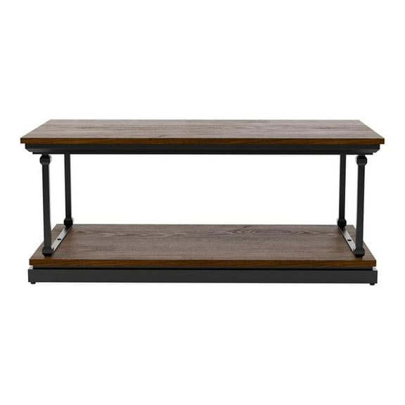 Furniture of America Drewden Wood 1-Shelf Coffee Table in Dark Oak