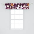 thumbnail image 2 of Ambesonne Spring Window Valance with Rod Pocket, Anemones Daisy Rose Flowers, 54" X 18", Purple and Persian Orange, 2 of 2