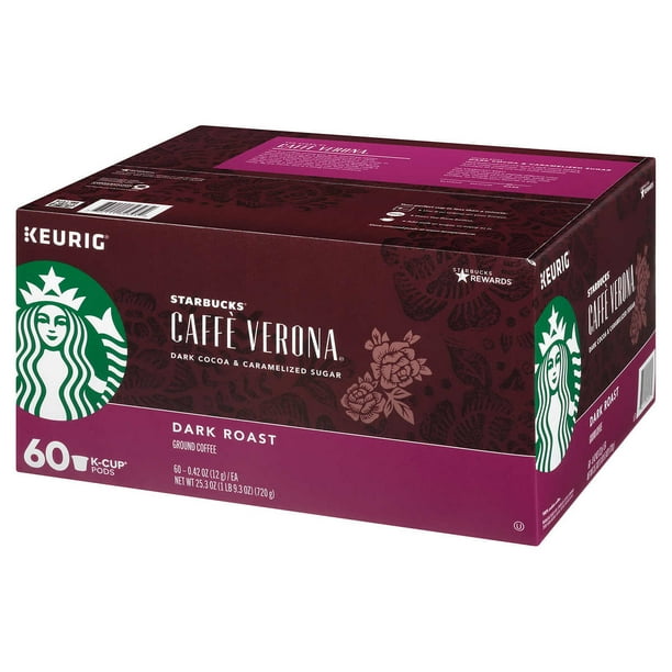Starbucks, Caffè Verona, Dark Roast, KCup Pods, 60count