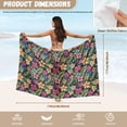 thumbnail image 6 of Yuyamidu Hawaiian Flower Women's 3 Piece Swimsuit Set Bathing Suit Summer Beach Swimwear with Sarong Cover Up Halter Top Side Tie Bikini Bottom Swimwear, 6 of 6