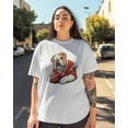 thumbnail image 3 of T Shirts for Women Short Sleeve Cotton Crewneck T-Shirt, French Bulldog Rugby Sport Tee Tops Casual Basic T-Shirts, XS-5XL White XXL, 3 of 7