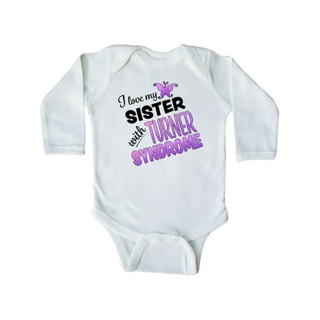 

Inktastic I Love my Sister with Turner Syndrome Gift Baby Boy or Baby Girl Long Sleeve Bodysuit