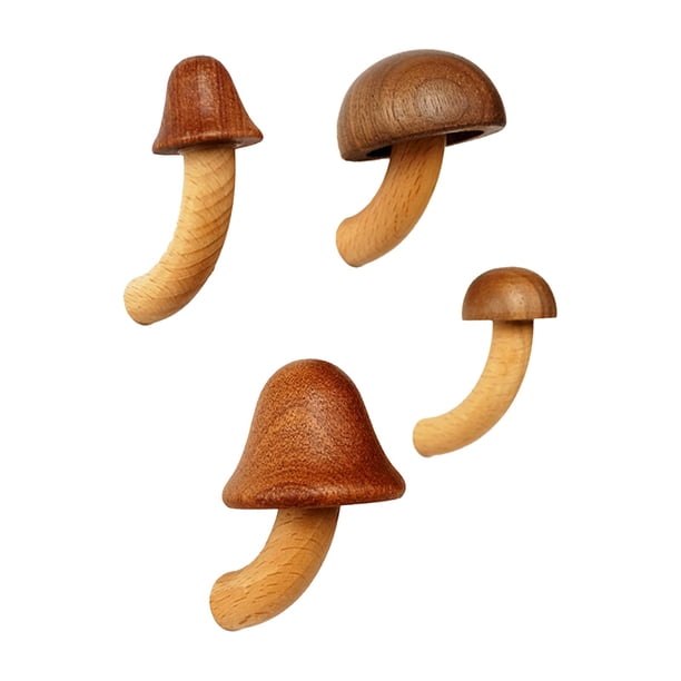4 pegatinas de hongos para el refrigerador, pegatinas de hongos para el refrigerador, pizarra con notas fotográficas, pegatinas de madera 3D para el