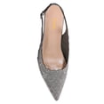 thumbnail image 3 of XYD Women Pointed Toe Rhinestone Slingback Pumps Buckled Strap Crystal Low Heels Elegant Party Bridal Sandals Size 11.5 Gray, 3 of 4