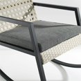 thumbnail image 3 of Walker Edison Modern Rattan Patio Rocker with Cushion in Gray, 3 of 4
