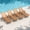 Teak, variant on 4-Pack HDPE Adjustable Patio Chaise Lounge with Wheels, White