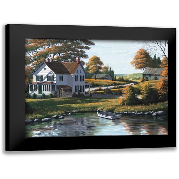 Saunders, Bill 14x12 Black Modern Framed Museum Art Print Titled - Along the Riverbank