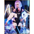 thumbnail image 2 of Disfraz de Cosplay de Anime Cyberpunk Edgerunners Lucy, mono, chaqueta, peluca, traje completo, disfraces de Halloween para mujer, 2 of 5